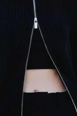 Zip Detail Cardigan -|St. Agni Clearance