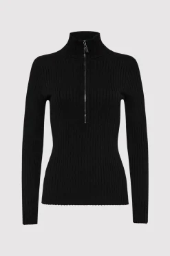Zip Front Top - Black|St. Agni Flash Sale